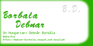borbala debnar business card