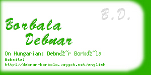 borbala debnar business card